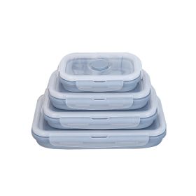 Silicone lunch box (Option: Blue1-540ml)